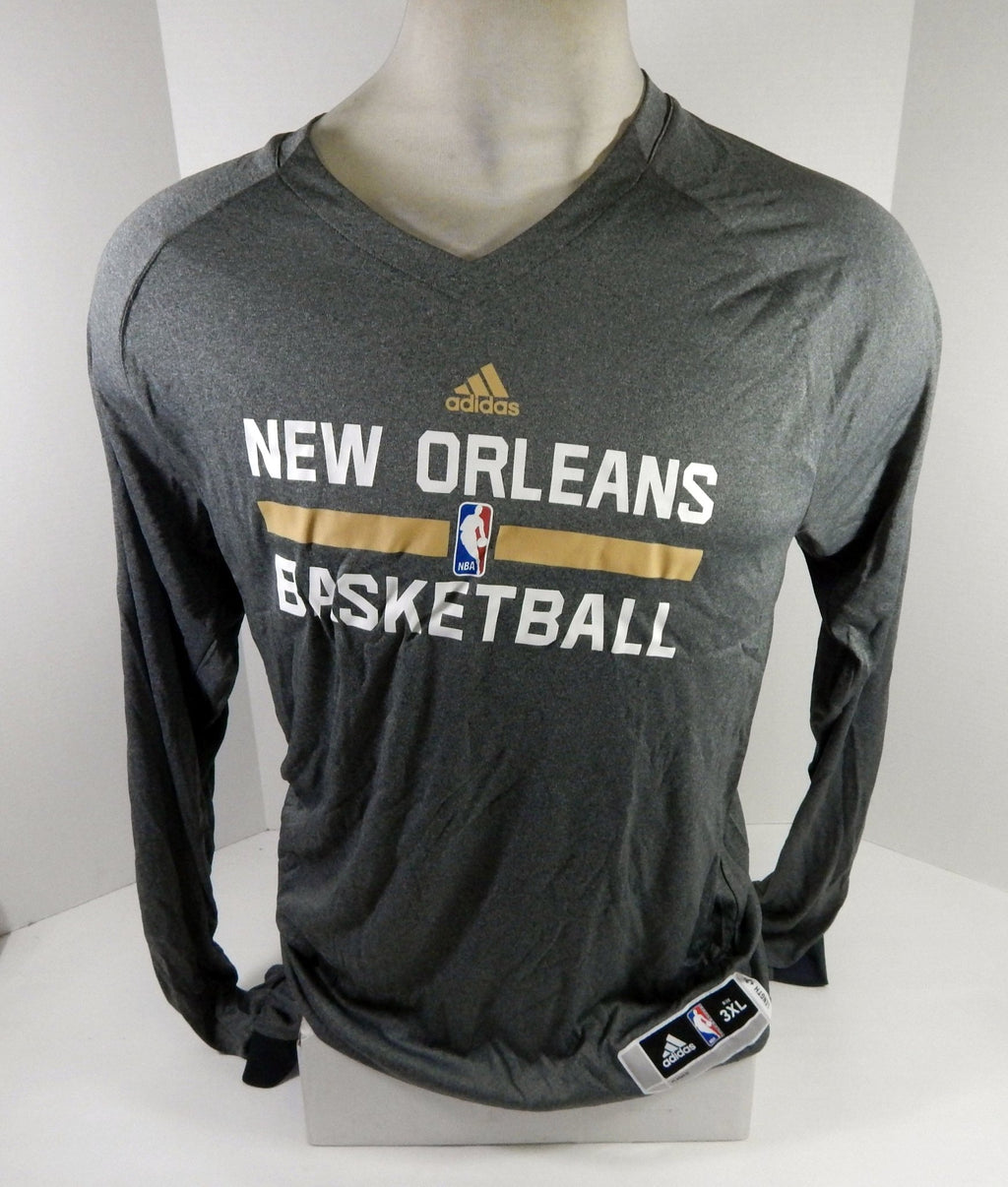 2014-15 New Orleans Pelicans Team Issued Grey Longsleeve Training Shirt 3XL+2 7 - DP61697