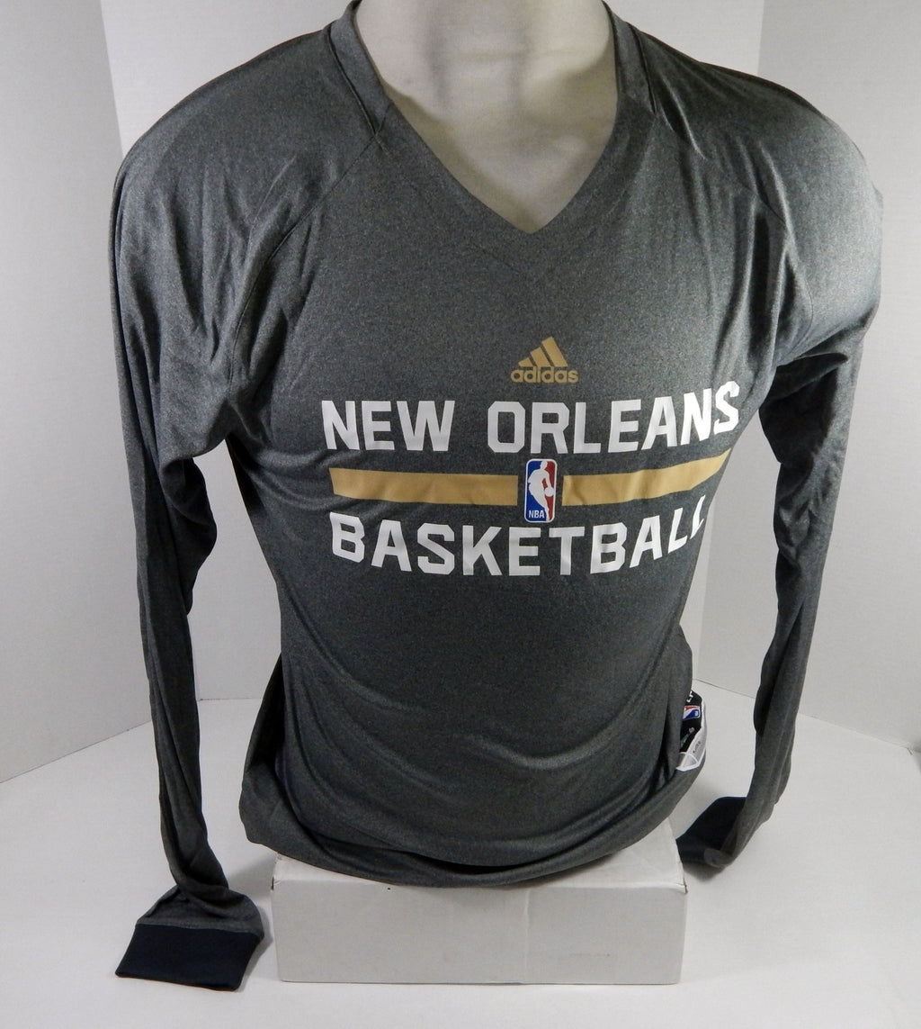 2014-15 New Orleans Pelicans TeamIssued Grey Longsleeve Training Shirt 2XL+2 713 - DP61713
