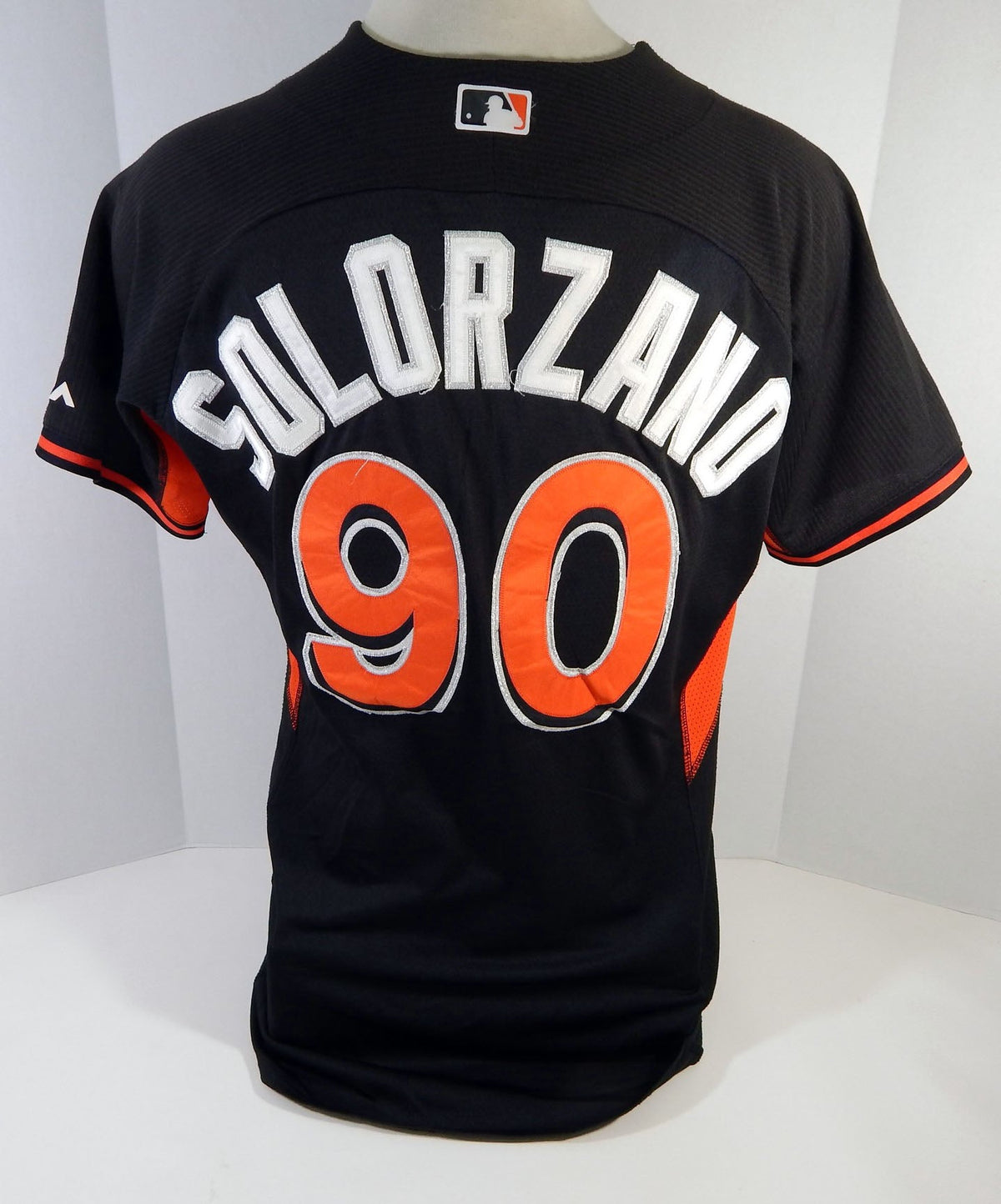 2014-16 Miami Marlins Jesus Solorzano #90 Game Used Black Jersey Ex ST BP 72 - DP12672
