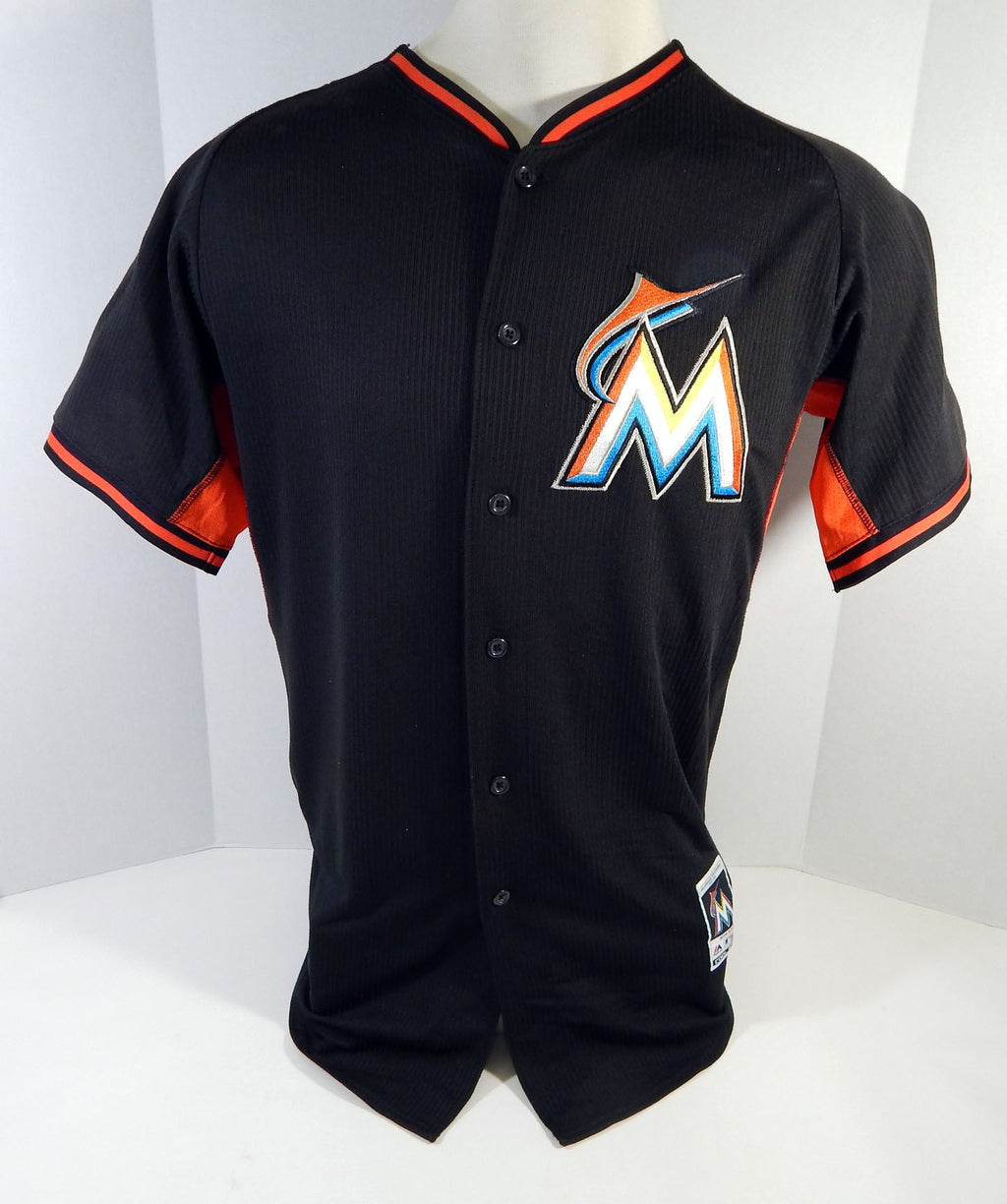 2014-16 Miami Marlins Jesus Solorzano #90 Game Used Black Jersey Ex ST BP 72 - DP12672