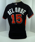 2014-16 Miami Marlins Ramon Del Orbe #15 Game Used Black Jersey ST BP 44 DP18441 - DP18441