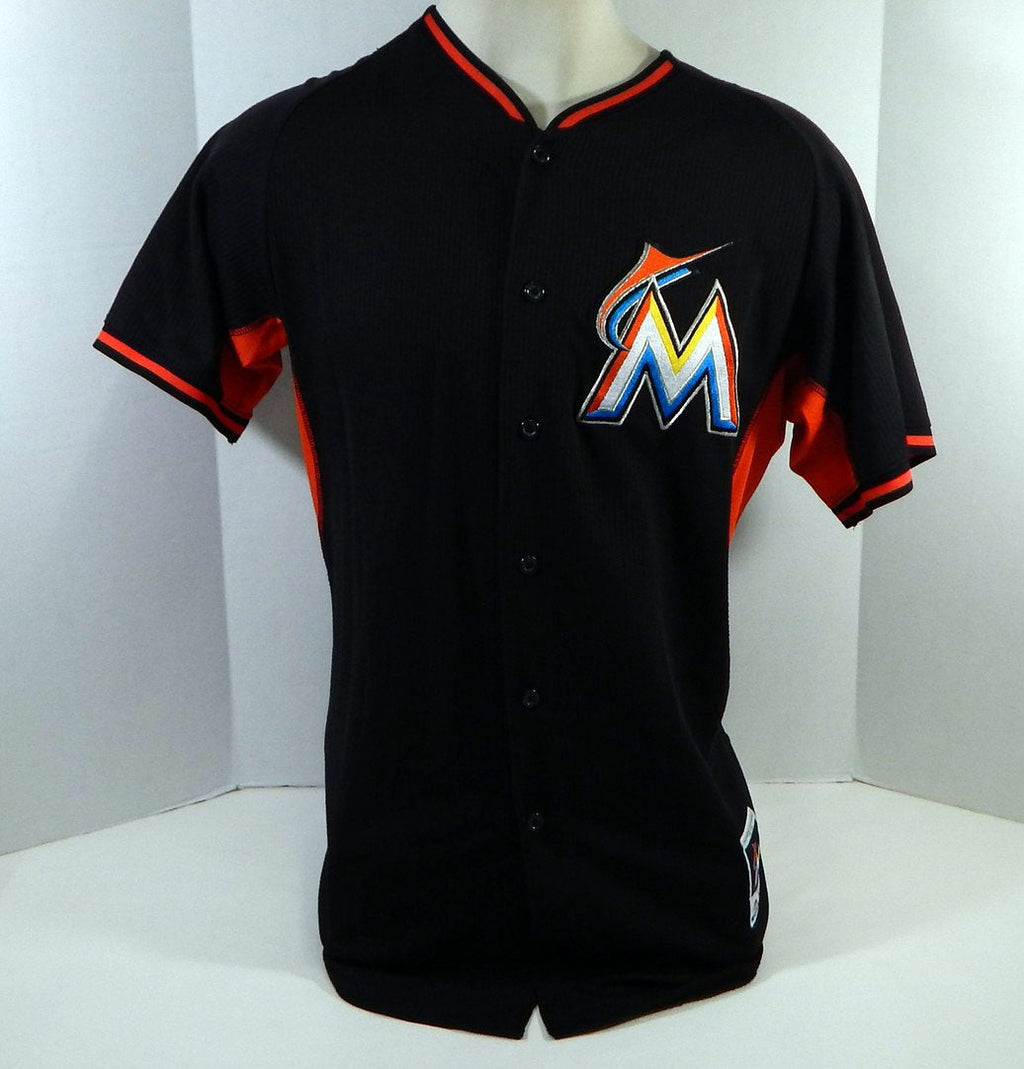 2014-16 Miami Marlins Ramon Del Orbe #15 Game Used Black Jersey ST BP 44 DP18441 - DP18441
