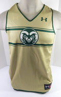 2014 Colorado State Rams #34 Game Used Green Gold Practice Jersey LG DP56896 - DP56896