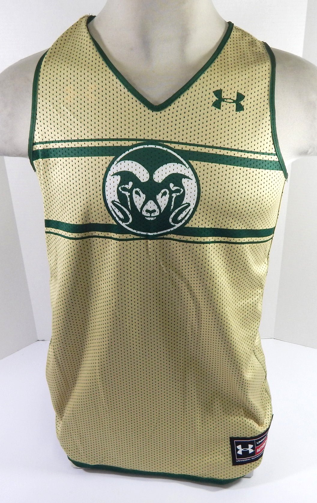 2014 Colorado State Rams #34 Game Used Green Gold Practice Jersey LG DP56896 - DP56896