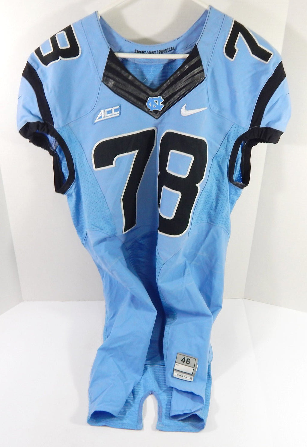 2014 North Carolina Tar Heels UNC #78 Game Used Blue Jersey Np Rem 46 DP54654 - DP54654