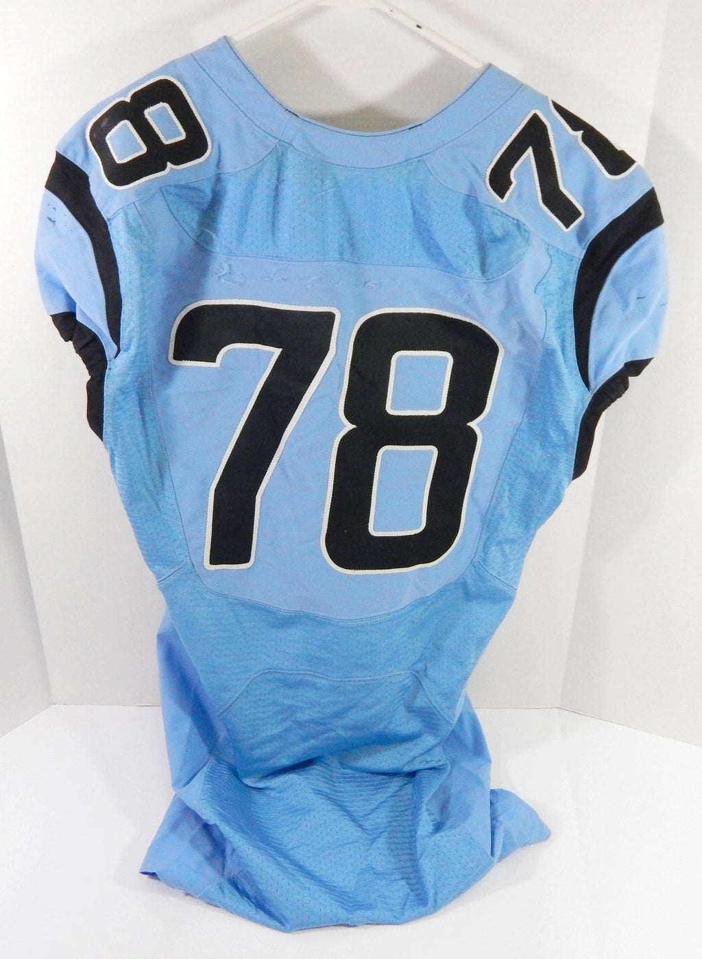 2014 North Carolina Tar Heels UNC #78 Game Used Blue Jersey Np Rem 46 DP54654 - DP54654