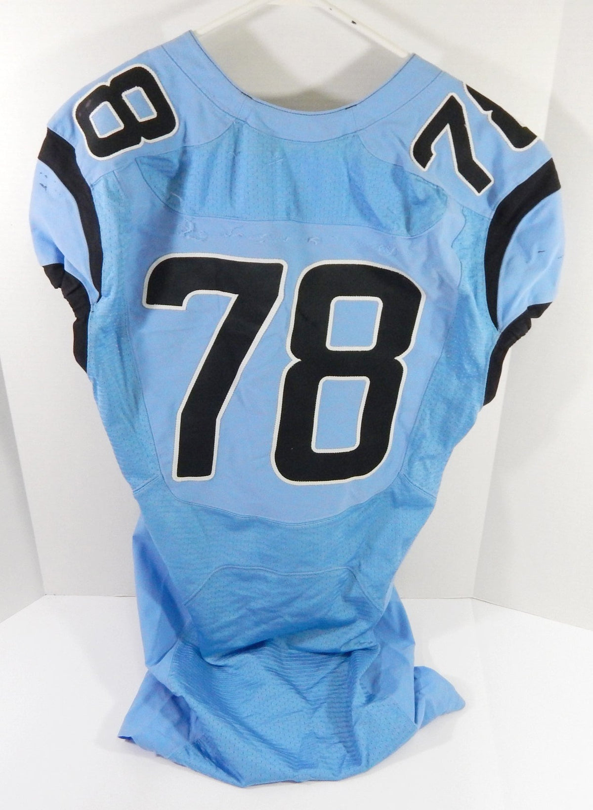 2014 North Carolina Tar Heels UNC #78 Game Used Blue Jersey Np Rem 46 DP54654 - DP54654