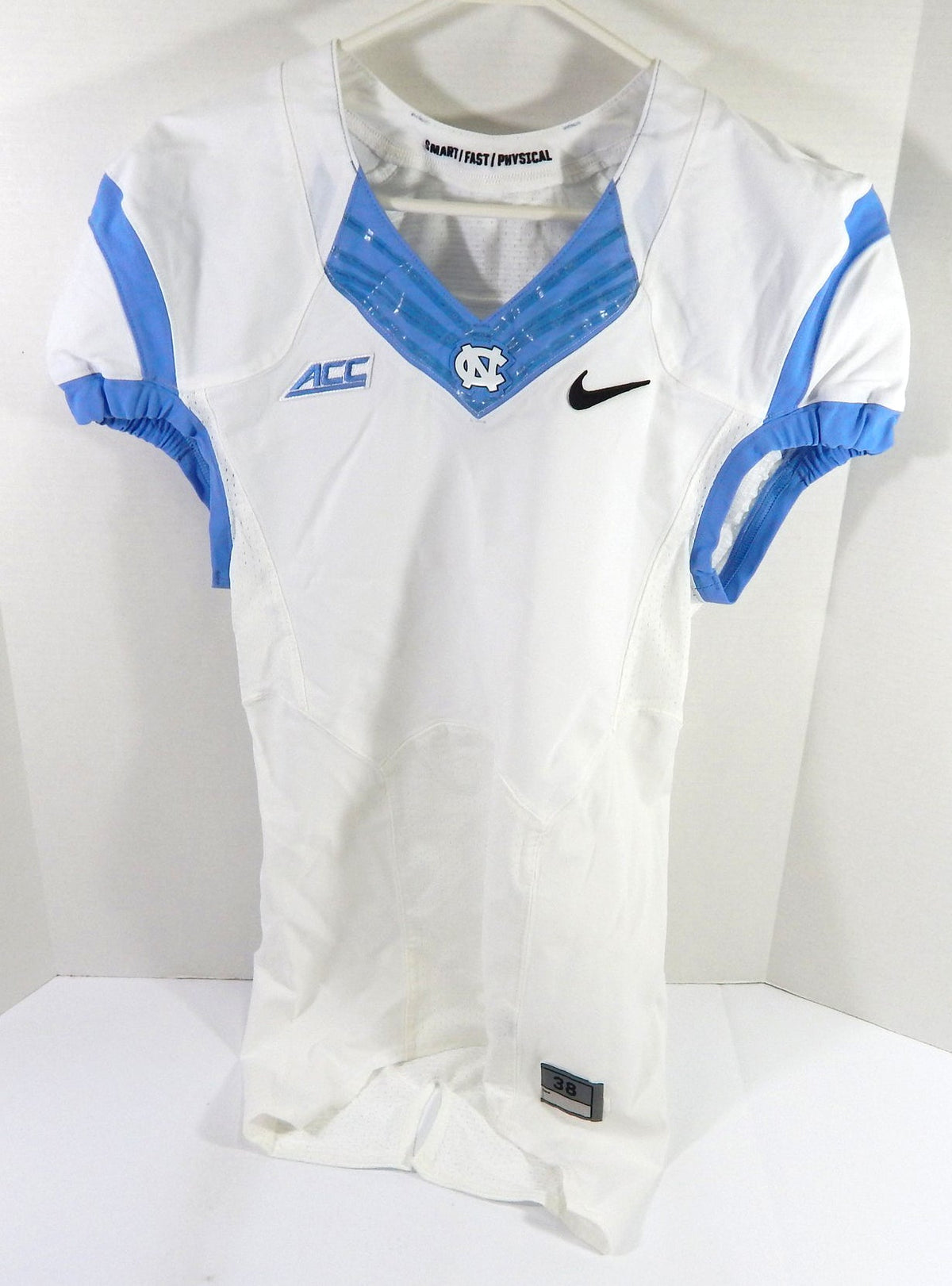 2014 North Carolina Tar Heels UNC Blank Game Issued White Jersey 38 DP54516 - DP54516