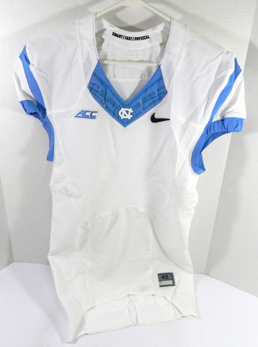 2014 North Carolina Tar Heels UNC Blank Game Issued White Jersey 40 DP54211 - DP54211