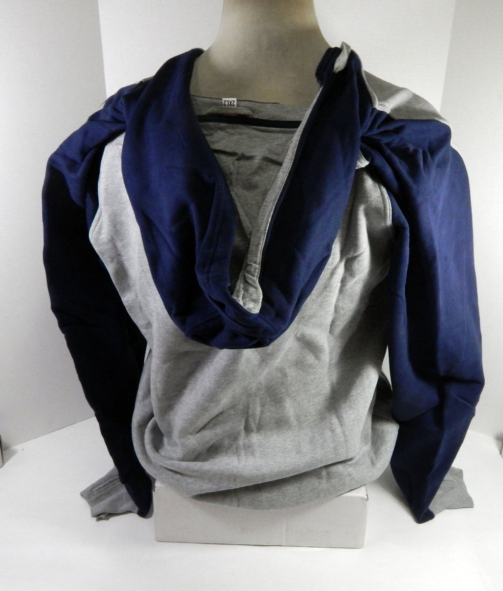 2015-16 New Orleans Pelicans GameUsed Grey Zip Hoodie Sweatshirt 2XL+2 DP63875 - DP63875