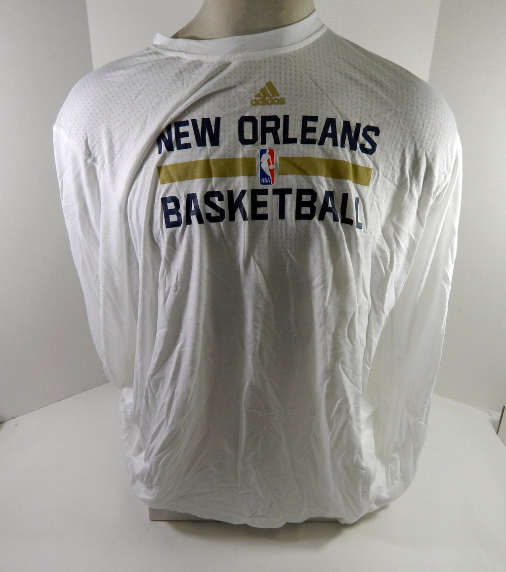 2015-16 New Orleans Pelicans Team Issued White Longsleeve Training Shirt 3XL 8 - DP61788