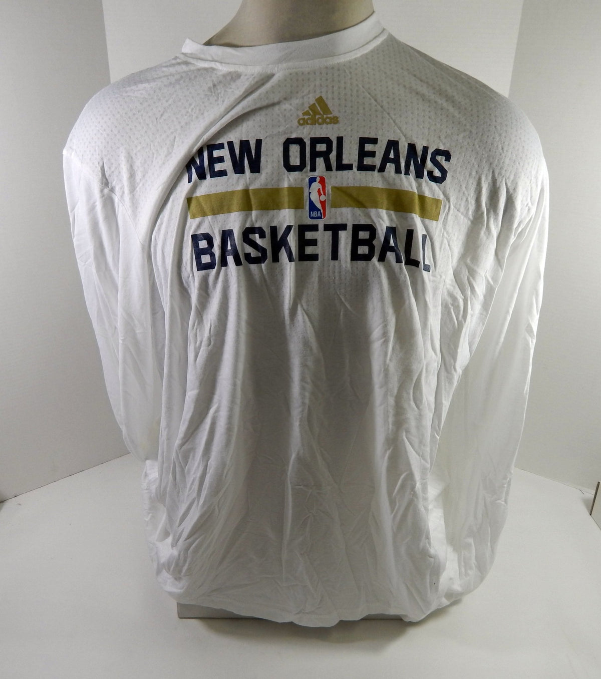 2015-16 New Orleans Pelicans Team Issued White Longsleeve Training Shirt 3XL 8 - DP61788