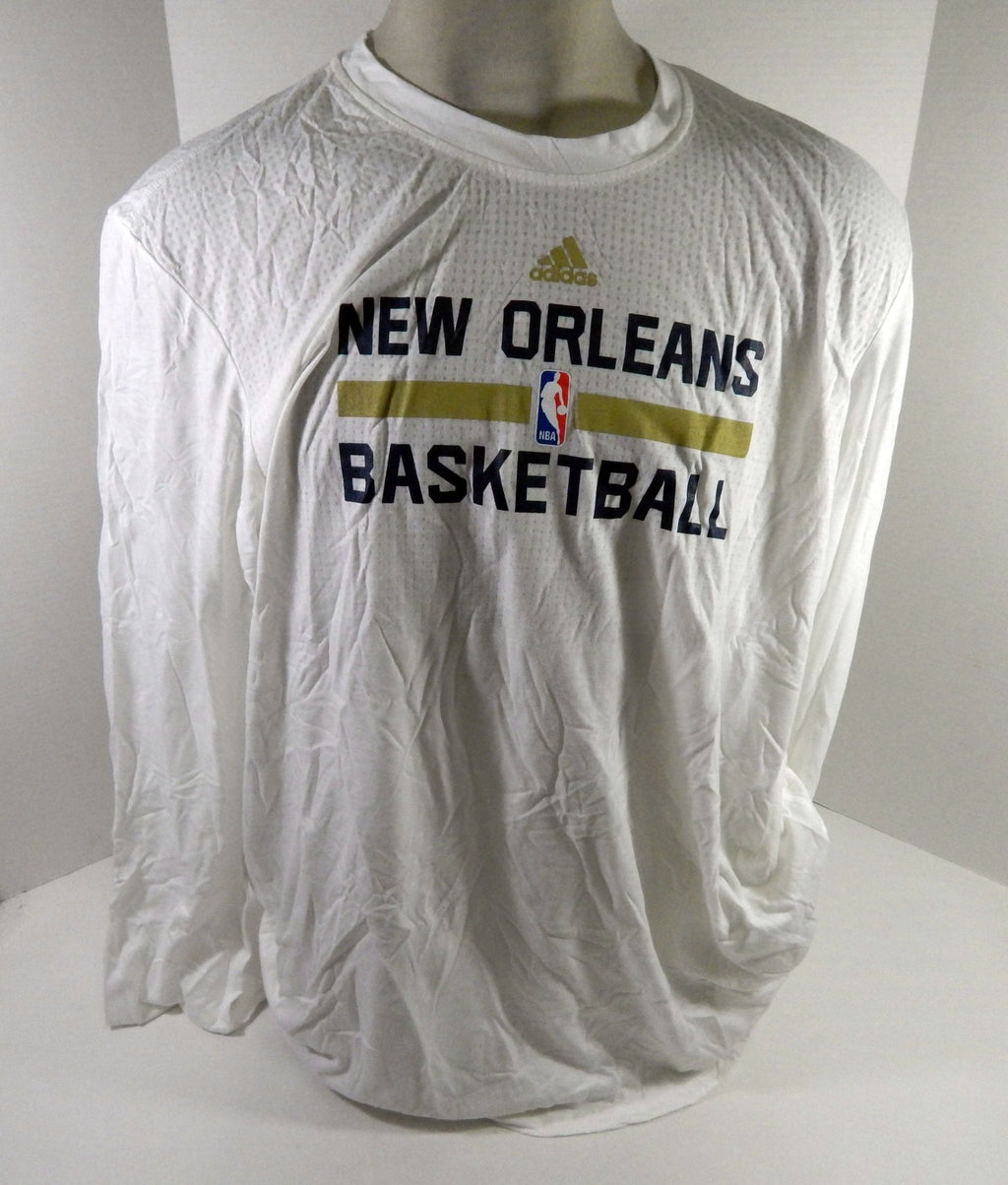 2015-16 New Orleans Pelicans Team Issued White Longsleeve Training Shirt 3XL 802 - DP61802