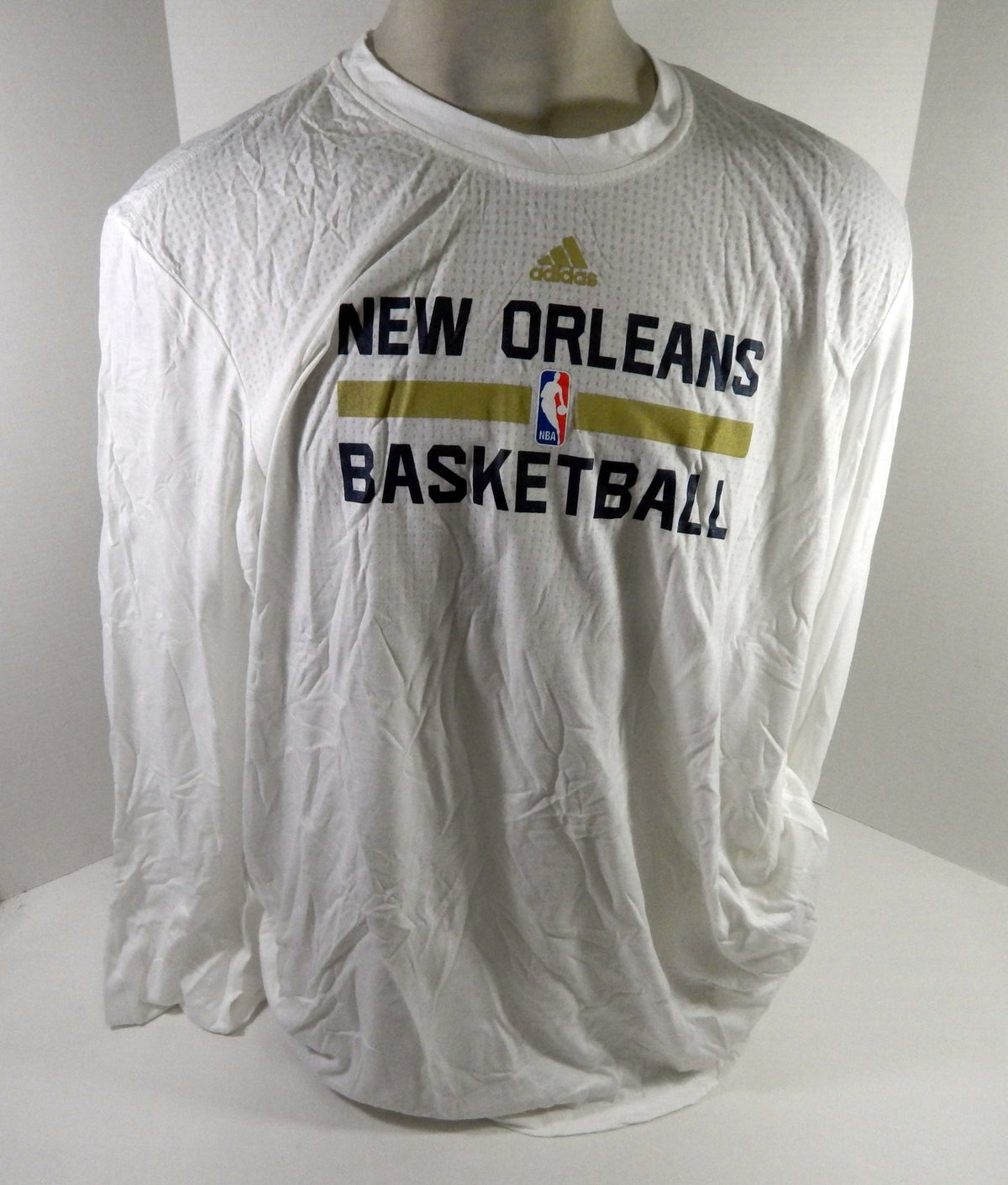 2015-16 New Orleans Pelicans Team Issued White Longsleeve Training Shirt 3XL 802 - DP61802