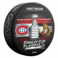 2015 Stanley Cup Playoffs 1st Round Canadiens vs Senators NHL Game Puck - 5105919S