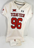 2015 Texas Tech Red Raiders #96 Game Used White Jersey 44 37 - DP62137