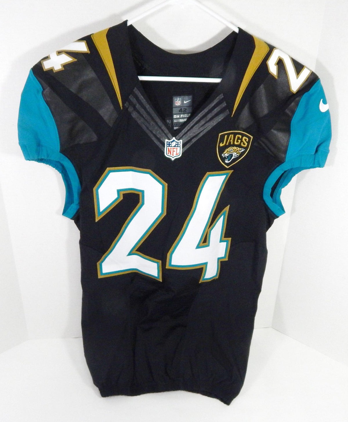 2016 Jacksonville Jaguars T.J. Yeldon #24 Game Issued Black Jersey 42 DP58922 - DP58922