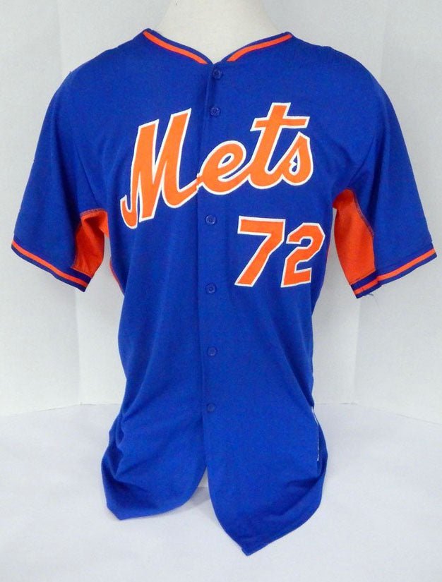 2016 New York Mets Kai Gronauer #72 Game Issued Blue Jersey Batting Practice 28 - METS6228