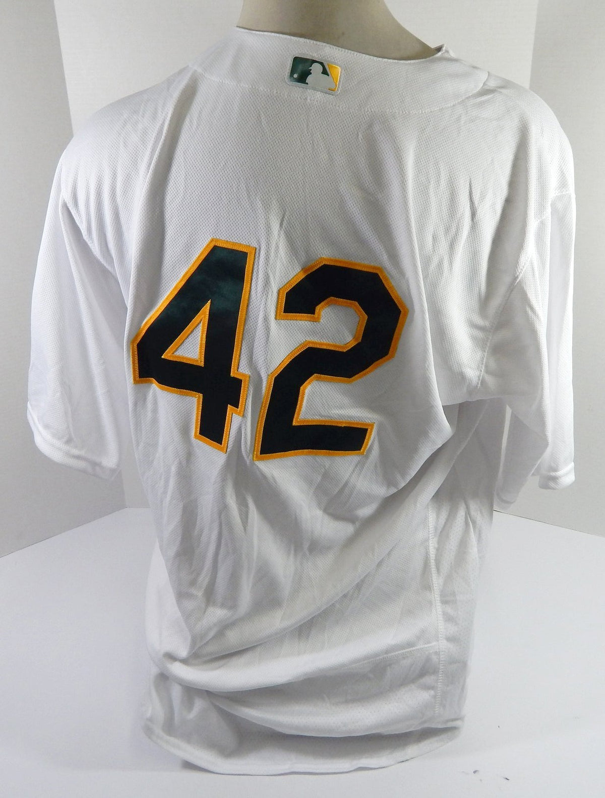 2016 Oakland Athletics Scott Emerson #42 Game Issued P Used White Jersey JRD 5 - DP46915