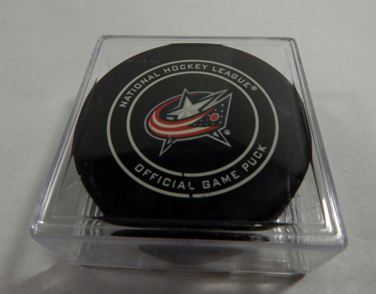 2017 Columbus Blue Jackets V. Tampa Bay Lightning Game Used Black Puck DP61208 - DP61208