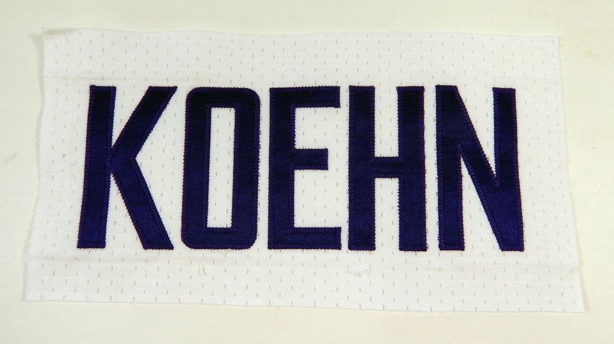 2017 Minnesota Vikings Marshall Koehn #1 Game Issued White Name Plate DP14725 - DP14725
