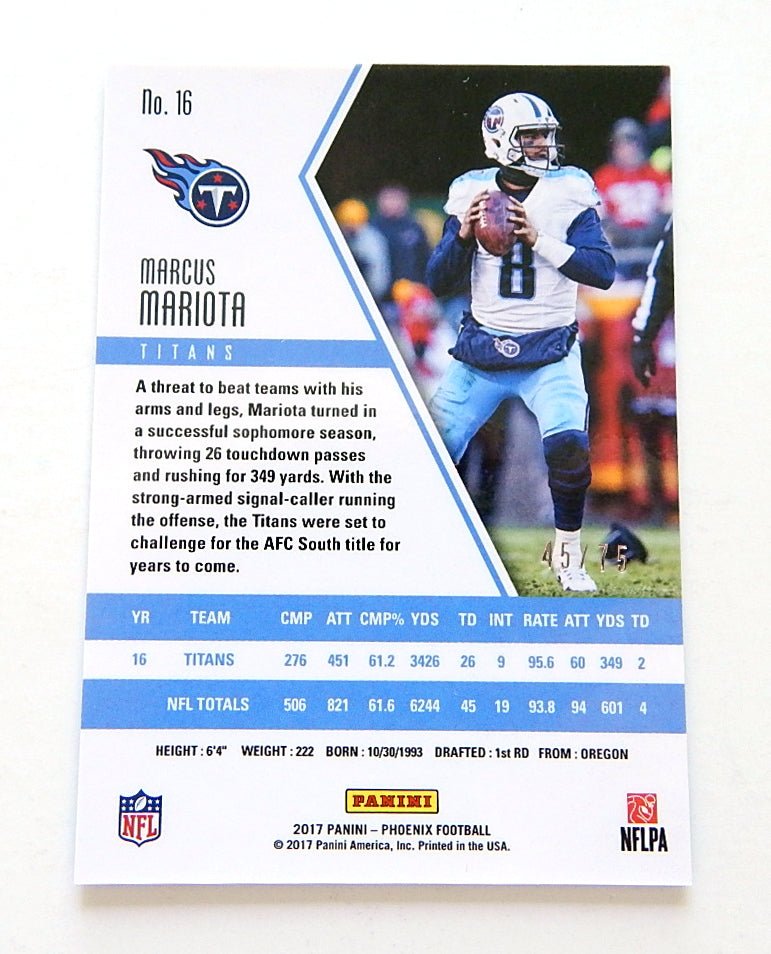 2017 Phoenix Marcus Mariota # 49/75 - DJ034116