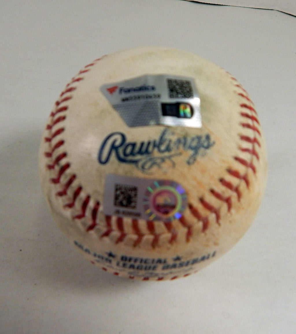 2017 Rays Marlins Game Used Baseball Odorizzi Yelich PID Martin Prado Pops Out - DP58777