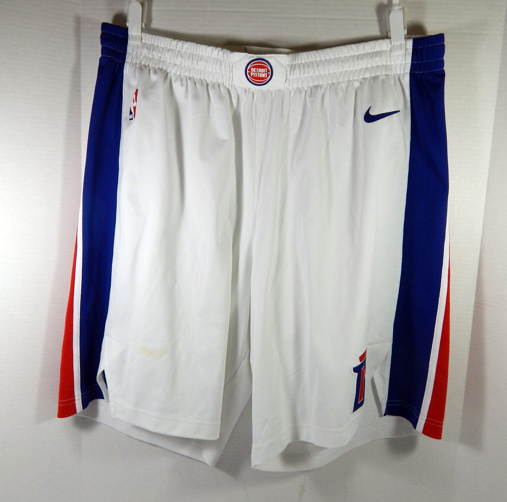 2018-19 Detroit Pistons Game Issued White Shorts 46 DP56421 - DP56421