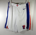 2018-19 Detroit Pistons Game Used White Shorts 42 DP56417 - DP56417