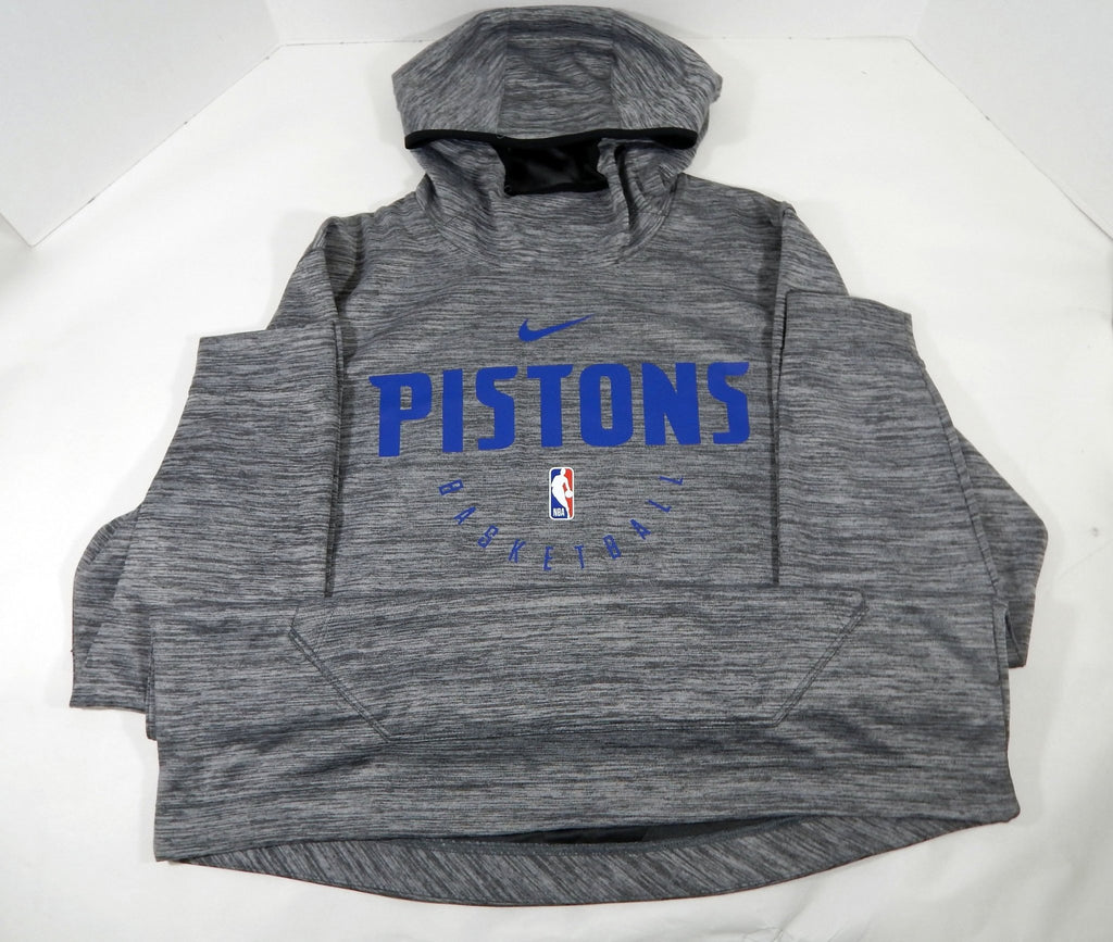 2018-19 Detroit Pistons Team Issued Grey Training Hoodie Sweatshirt 091 XL 60S - 712160S