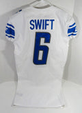 2018 Detroit Lions D'Andre Swift #6 Game Issued White Jersey 40 DP59416 - DP59416