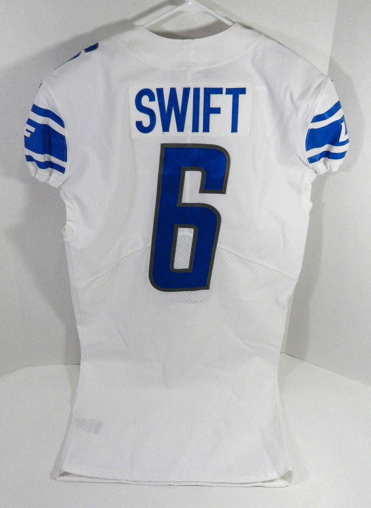 2018 Detroit Lions D'Andre Swift #6 Game Issued White Jersey 40 DP59416 - DP59416
