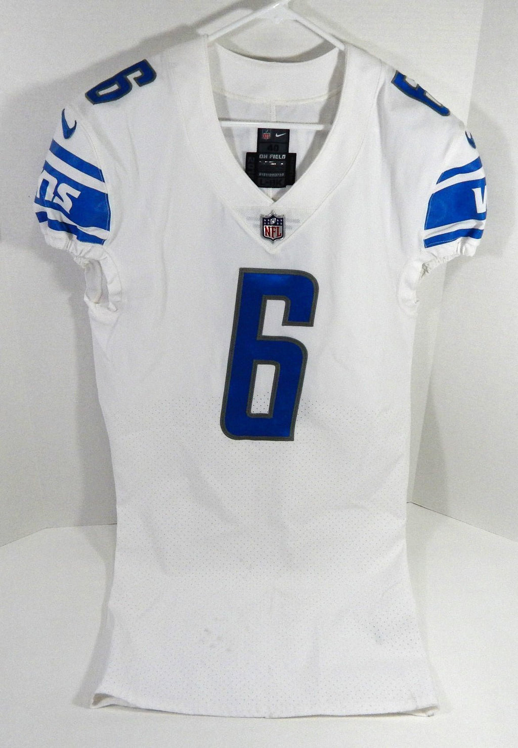2018 Detroit Lions D'Andre Swift #6 Game Issued White Jersey 40 DP59416 - DP59416