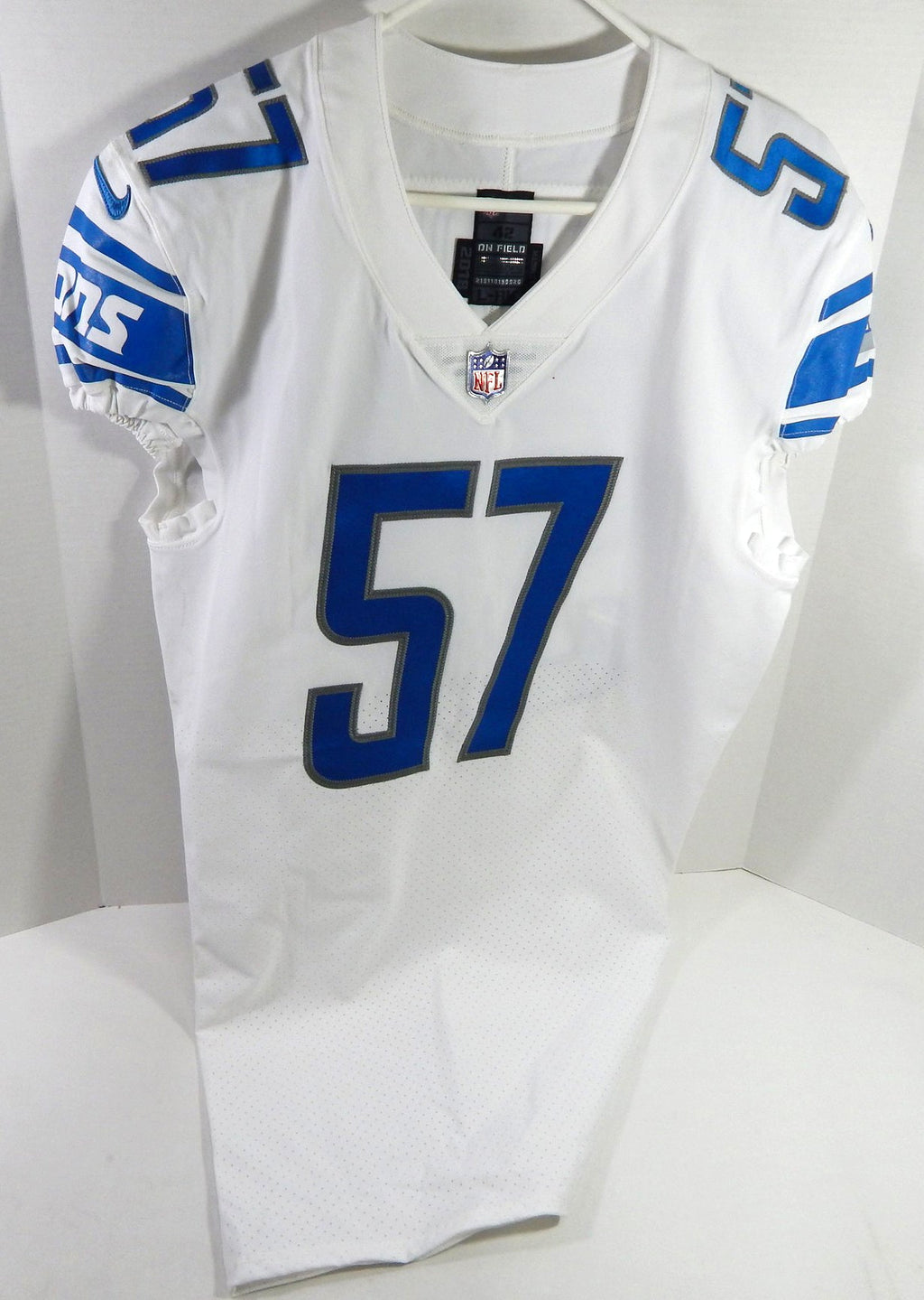 2018 Detroit Lions Eli Harold #57 Game Issued White Jersey 42 DP64652 - DP64652