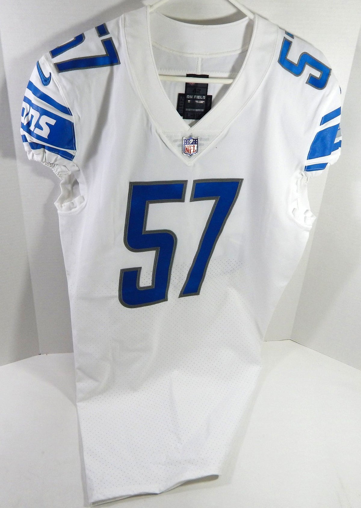 2018 Detroit Lions Eli Harold #57 Game Issued White Jersey 42 DP64652 - DP64652