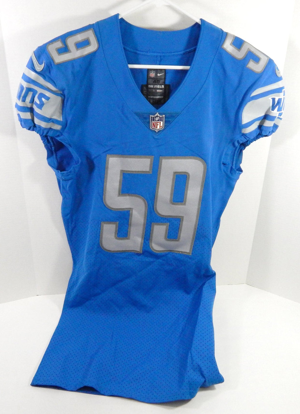 2018 Detroit Lions James Houston #59 Game Issued Blue Jersey 40 DP62742 - DP62742