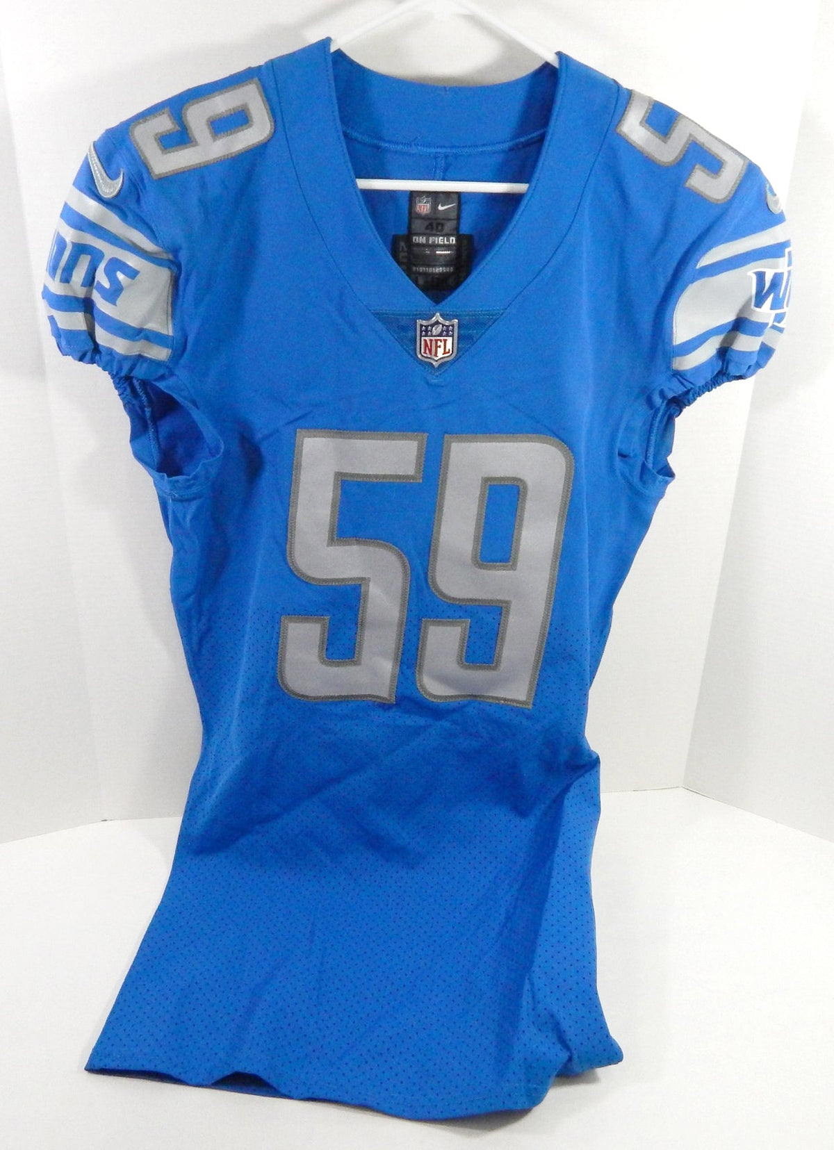 2018 Detroit Lions James Houston #59 Game Issued Blue Jersey 40 DP62742 - DP62742
