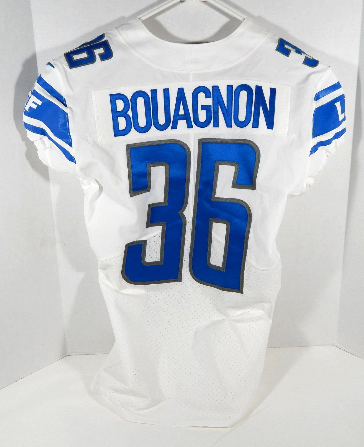 2018 Detroit Lions Joel Bouagnon #36 Game Issued White Jersey 40 DP64390 - DP64390