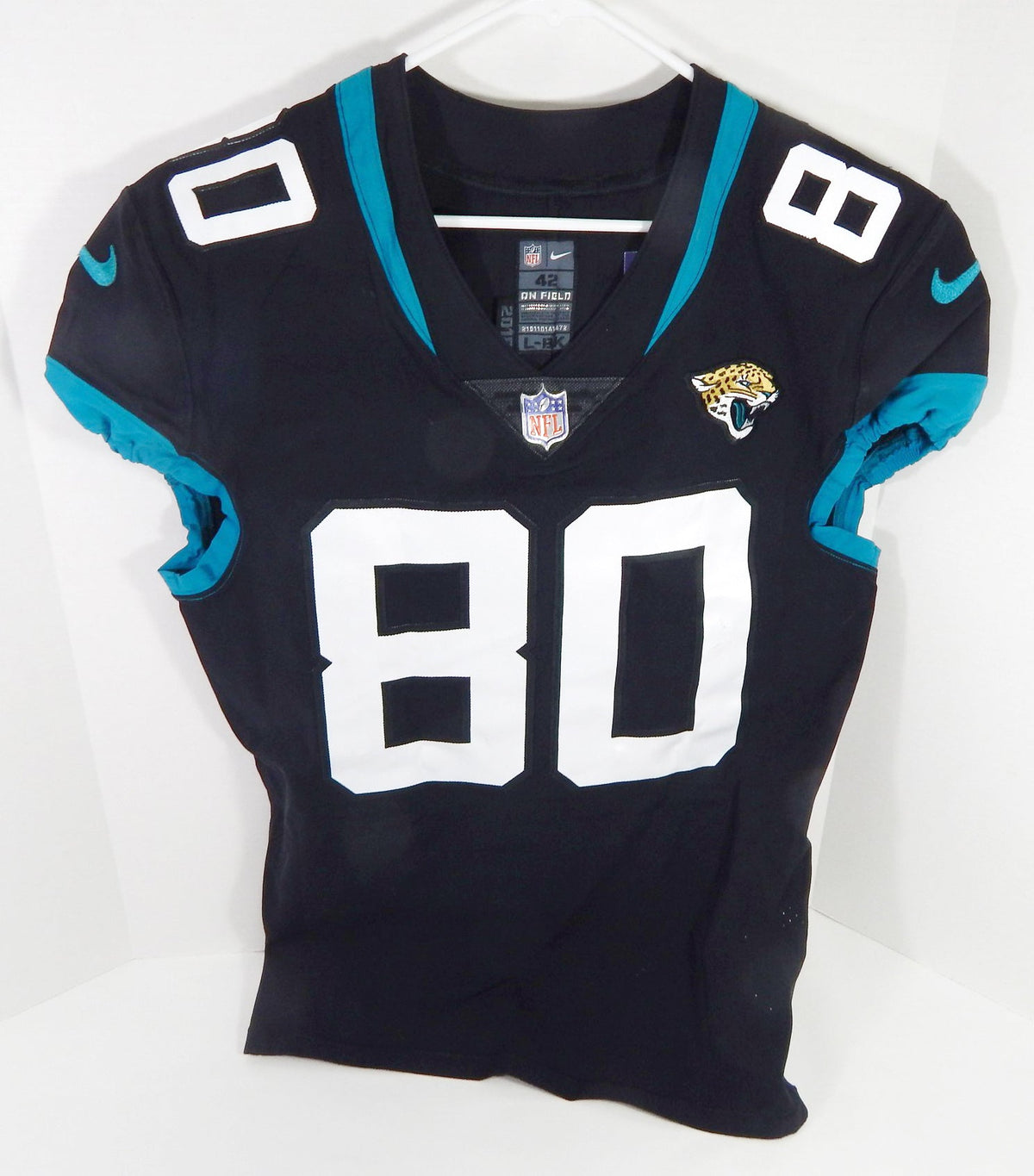 2018 Jacksonville Jaguars James O'Shaughnessy #80 Game Issued Black Jersey 42 7 - DP58927