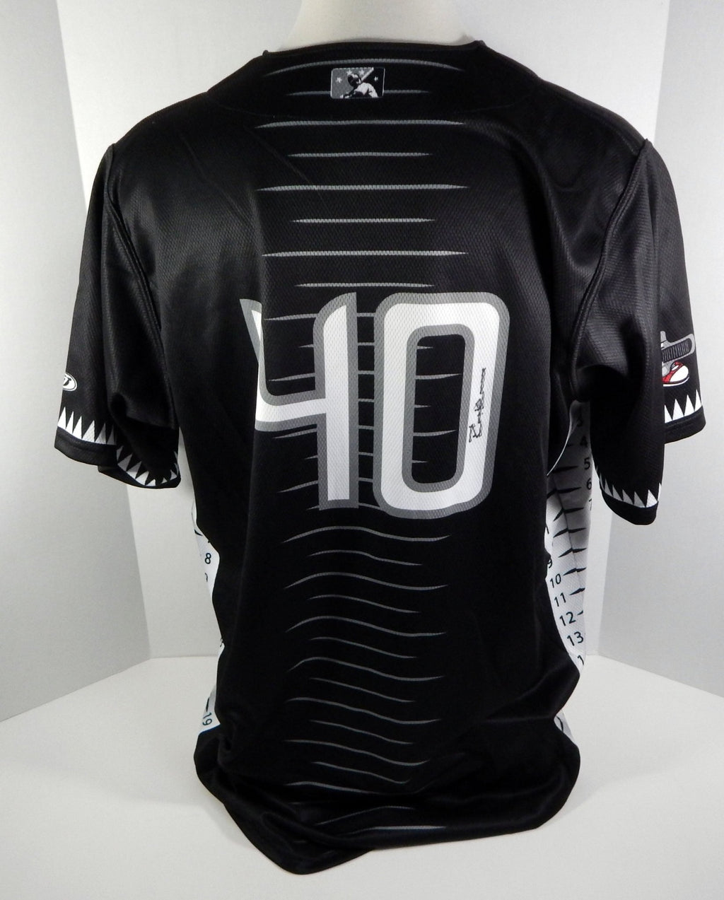 2018 Syracuse Chiefs Randy Knorr #40 Game Used Signed Black Devices Jersey - SYCHFS0026
