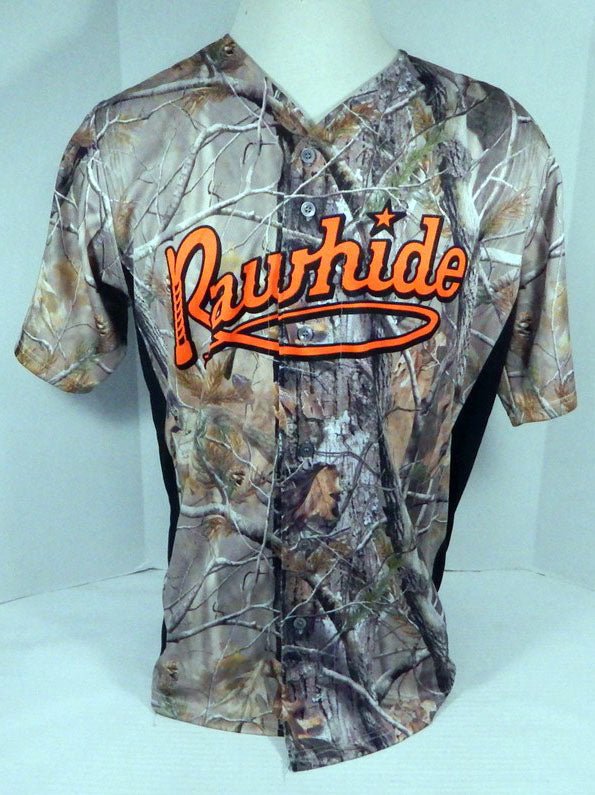 2018 Visalia Rawhide Ramon Hernandez #16 Game Used Brown Camo Jersey Sportsman 4 - DP05114
