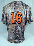 2018 Visalia Rawhide Ramon Hernandez #16 Game Used Brown Camo Jersey Sportsman 4 - DP05114