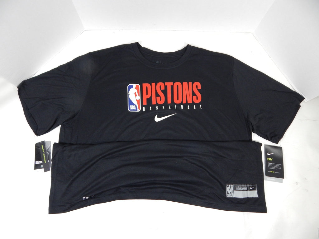 2019-20 Detroit Pistons Team Issued Black Training Shirt CD2734-010 2XLT 65S - 712165S