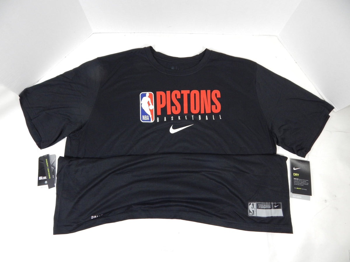 2019-20 Detroit Pistons Team Issued Black Training Shirt CD2734-010 2XLT 65S - 712165S