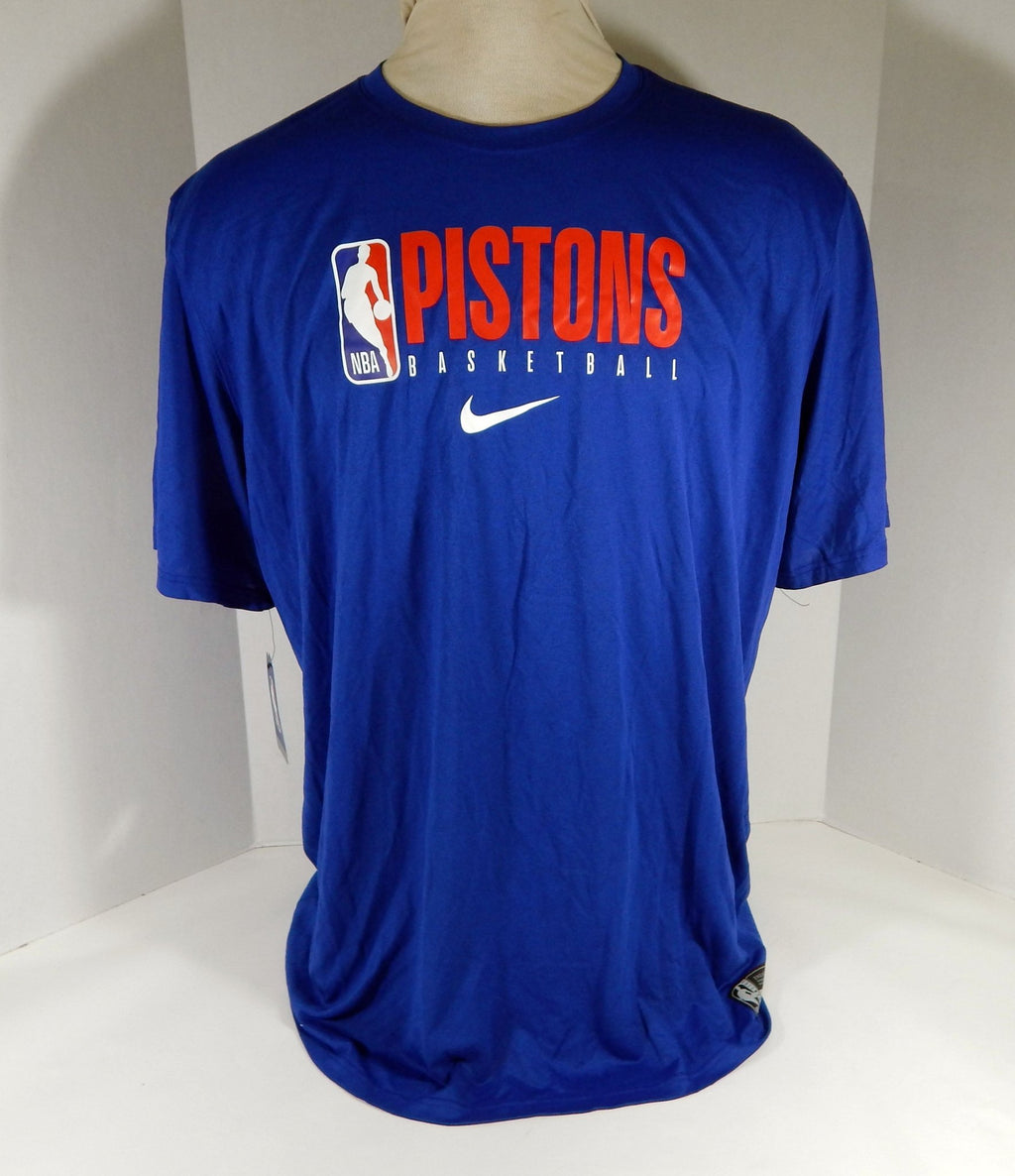 2019-20 Detroit Pistons Team Issued Blue Training T-Shirt CD2672-495 3XLT 97S - 712097S