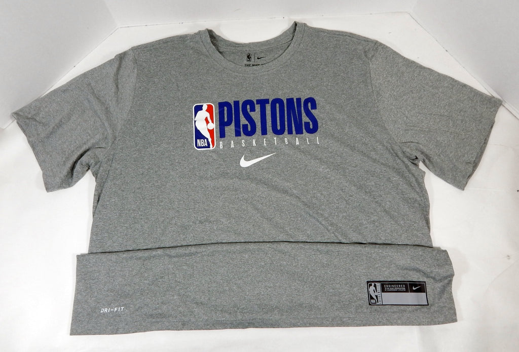 2019-20 Detroit Pistons Team Issued Grey Training Shirt CD2734-063 2XLT 62S - 712162S