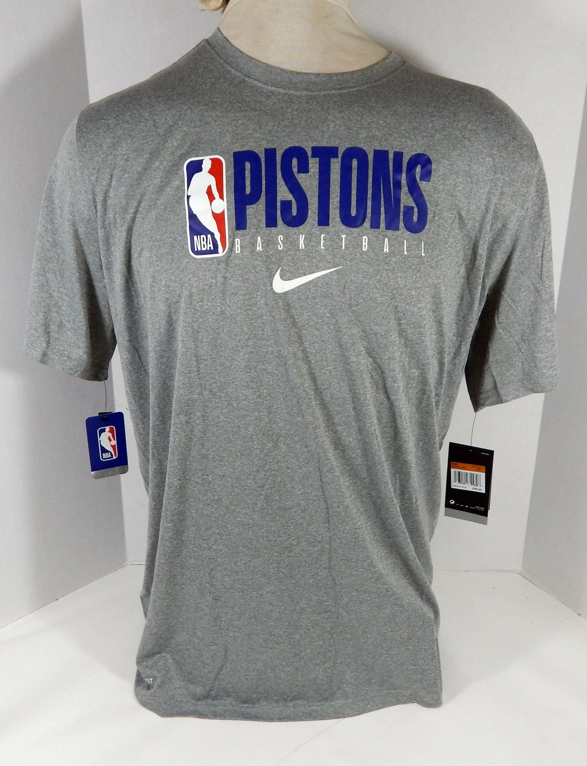 2019-20 Detroit Pistons Team Issued Grey Training Shirt CD2734-063 2XLT 62S - 712162S