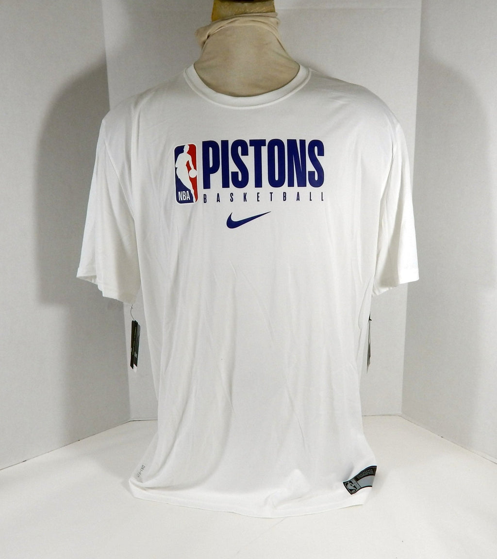 2019-20 Detroit Pistons Team Issued White Training Shirt CD2734-100 3XLT 01S - 712101S