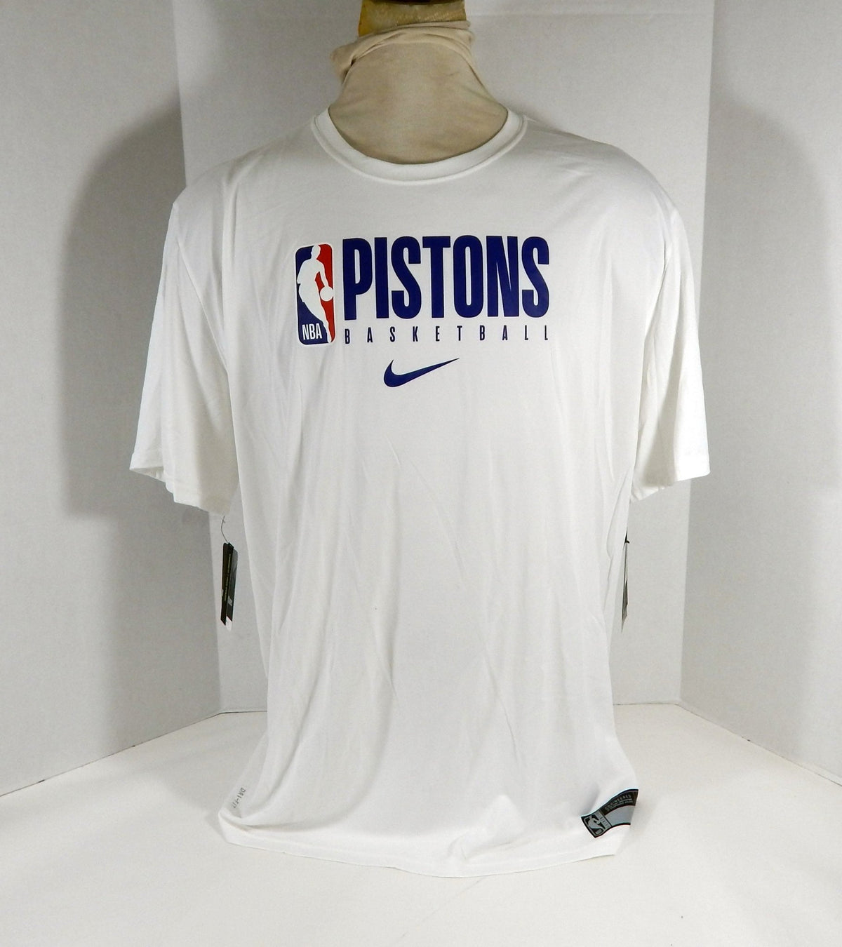 2019-20 Detroit Pistons Team Issued White Training Shirt CD2734-100 3XLT 01S - 712101S