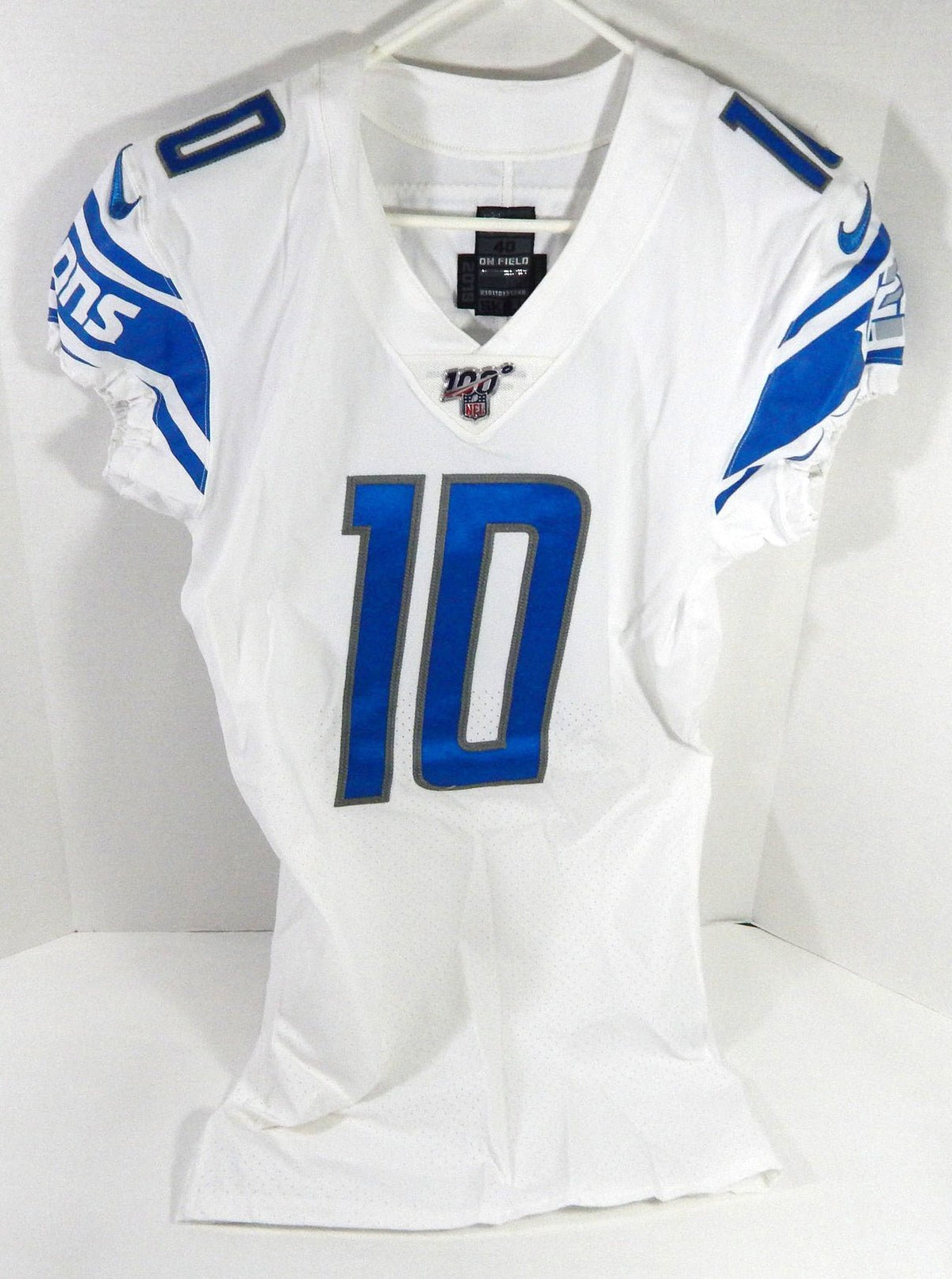 2019 Detroit Lions Brandon Powell #10 Game Issued White Jersey 40 DP59900 - DP59900